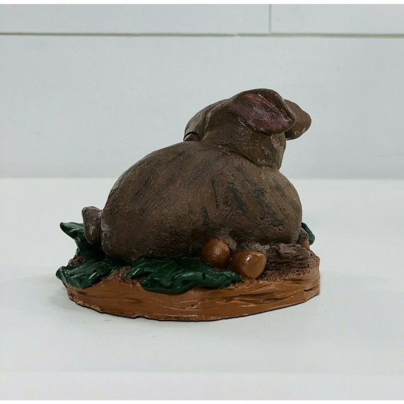 Vintage 1990 Pecan Resin Baby Deer Sleeping Hand Painted Brown - Picture 6 of 12